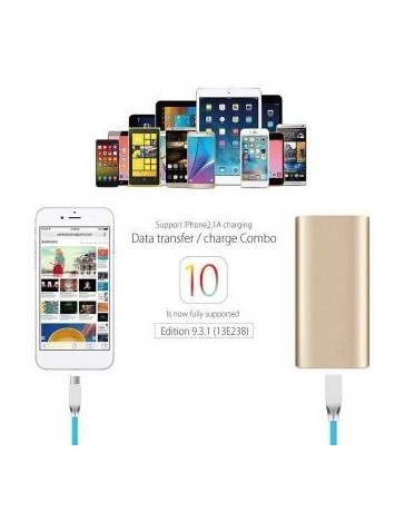 azul cable de datos USB 2.4A diamante de Apple Andrews combinado de aleación de zinc - Envío Gratuito