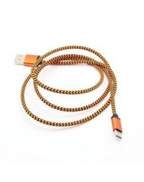Navidad línea de datos USB3.1 música de cuerda como Tipo-c cable trenzado 1 metro-naranja ER - Envío Gratuito