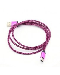 Navidad línea de datos USB3.1 música de cuerda como Tipo-c cable trenzado 1 metro-Rosa roja - Envío Gratuito