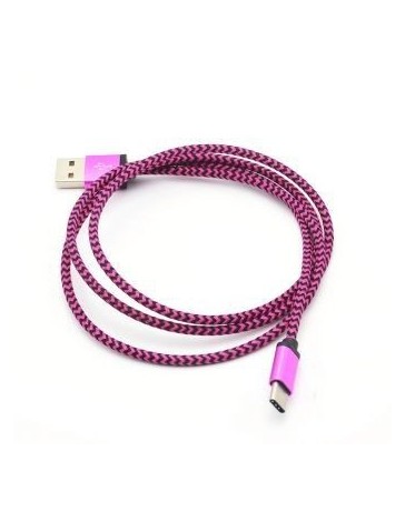 Navidad línea de datos USB3.1 música de cuerda como Tipo-c cable trenzado 1 metro-Rosa roja - Envío Gratuito