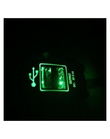 Cargador de coche universal USB 3.1A dual con indicador (verde) - Envío Gratuito