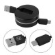 cable de carga retractable creativa línea telefónica de tipo C-Negro - Envío Gratuito