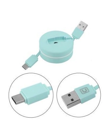 cable de carga retractable creativa línea telefónica de tipo C-Verde - Envío Gratuito