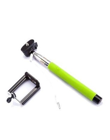 Selfie palillo de mano Monopod obturador incorporado + titular de montaje para Smartphone-Verde - Envío Gratuito