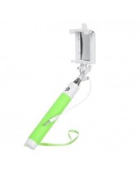 Bolsillo retráctil Selfie Soporte monopie w Espejo y cable de audio de 3,5 mm para teléfono 5.5~8.5cm - Verde - Envío Gratuito