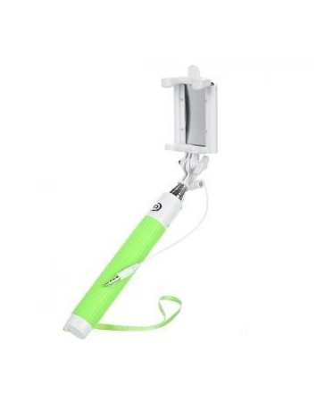 Bolsillo retráctil Selfie Soporte monopie w Espejo y cable de audio de 3,5 mm para teléfono 5.5~8.5cm - Verde - Envío Gratuito