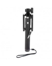 Retráctil mini enchufe de 3.5mm selfie Monopod para teléfonos inteligentes - Negro - Envío Gratuito