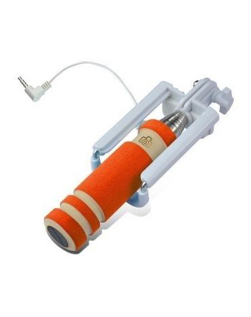 Mini extensible Esponja de mano Fold Autorretrato selfie palillo Holder Monopod para Smartphone-naranja - Envío Gratuito