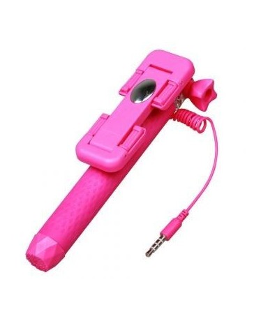 Mini Portable Wired Selfie Stick Monopod-Rosado - Envío Gratuito