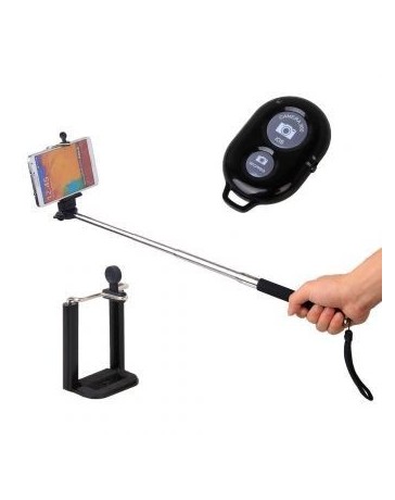 Bastón Monopod Selfie Stick Con Control Bluetooth - Negro - Envío Gratuito