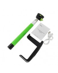 Z07-5 Kjstar Palo extensible bluetooth portátil antideslizante universal para selfie con disparador integrado-Verde - Envío Grat