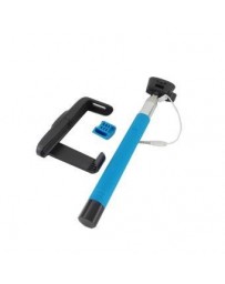 Extensible Telescópico Palo Selfie Stick con Cable para Android iPhone Samsung-Azul - Envío Gratuito