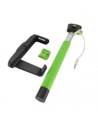 Extensible Telescópico Palo Selfie Stick con Cable para Android iPhone Samsung-Verde - Envío Gratuito
