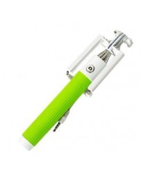 Mini plegable Palo Selfie Cable 3.5mm Jack para iPhone Samsung-Verde - Envío Gratuito