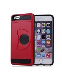 ranura del sostenedor de la tarjeta de crédito que lleva la caja protectora para el iPhone 7 Plus (rojo) - Envío Gratuito