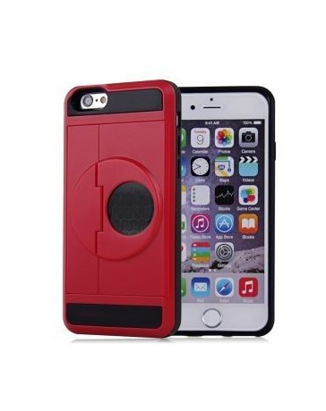 ranura del sostenedor de la tarjeta de crédito que lleva la caja protectora para el iPhone 7 Plus (rojo) - Envío Gratuito
