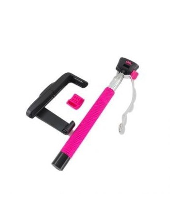 Extensible Telescópico Palo Selfie Stick con Cable para Android iPhone Samsung-Rose - Envío Gratuito