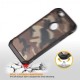 armadura de plástico y caja de camuflaje resistente híbrido TPU de cuero para Apple iPhone 6  6S Plus - Negro Marrón - Envío Gra