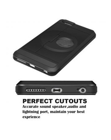 ranura del sostenedor de la tarjeta de crédito que lleva la caja protectora para el iPhone 6 6S (Negro) - Envío Gratuito