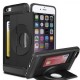ranura del sostenedor de la tarjeta de crédito que lleva la caja protectora para el iPhone 6 6S (Negro) - Envío Gratuito