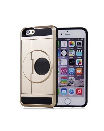 ranura del sostenedor de la tarjeta de crédito que lleva la caja protectora para el iPhone 6  6S (Oro) - Envío Gratuito