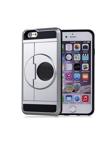 ranura del sostenedor de la tarjeta de crédito que lleva la caja protectora para el iPhone 6 / 6S (plata) - Envío Gratuito