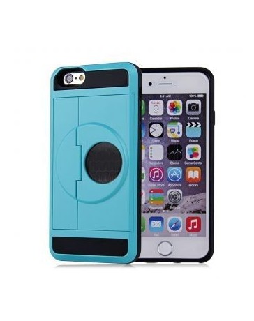 ranura del sostenedor de la tarjeta de crédito que lleva la caja protectora para el iPhone 6 Plus  6S Plus (azul) - Envío Gratui