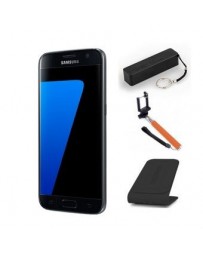 Reacondicionado Smartphone Samsung Galaxy S7 Edge 32GB 5.5 Negro + CARGADOR INALAMBRICO + SELFIE STICK + BATERÍA - Envío Gratuit