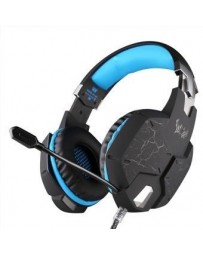 auriculares con micrófono se enciende  LED para PC Gamer (Negro + azul) - Envío Gratuito