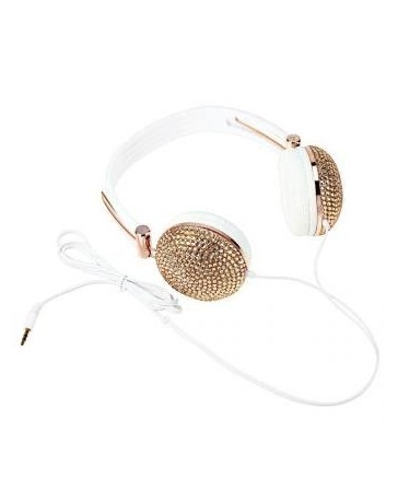 GLO Auriculares Artificial Crystal Rhinestone Earphones with Anti-noise Music-Dorado - Envío Gratuito
