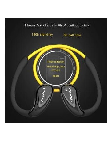 Awei A880BL Wireless Bluetooth V4.0 Headphones Sports Stereo Earphones-Azul - Envío Gratuito