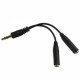 3,5 Mm Para Auriculares Cable Del Auricular Del Divisor (Ronda Connecter) Negro - Envío Gratuito