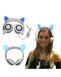 LED Brillante Plegable Oreja de Gato Estéreo Auricular Parpadeo Auriculares para Ordenador Portátil - Envío Gratuito