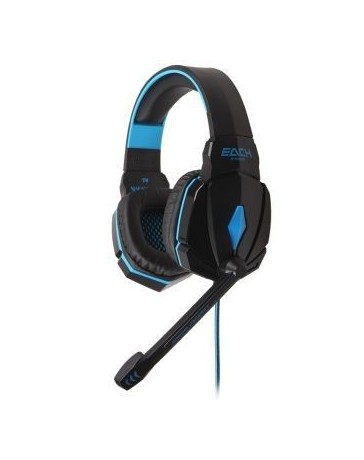 Auriculares Para Juegos 3.5mm Jack PC Con Micrófono Azul - Envío Gratuito