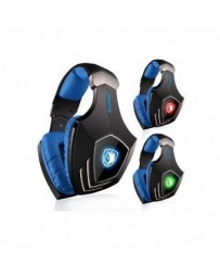 A60 USB Vibración Sonido Circundante Juego De Ordenador Auriculares Con Micrófono Negro & Azul - Envío Gratuito