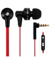 710hi En El Oído Del Auricular Con El Cable De 1,2 M De Control De Volumen Del Micrófono (negro Rojo) - Envío Gratuito