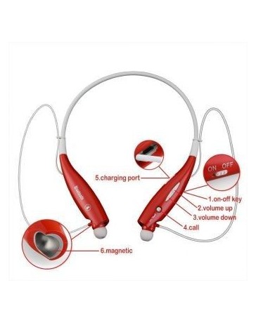 Collar Auricular Bluetooth Inalámbrico En El Oído Estéreo Bluetooth 4.0 Headband Neckband (rojo) - Envío Gratuito
