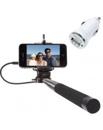 Brazo Extendible con Cable Selfie Stick Monopod para Iphone y Android-Negro - Envío Gratuito