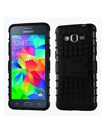 Funda Resistente a Impacto con Soporte Samsung Galaxy Grand Prime G530 Protector Carcasa Combinada (Negro) - Envío Gratuito