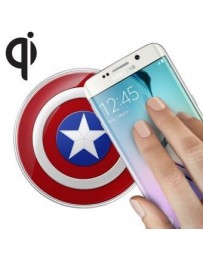 Cargador Inalámbrico Qi Capitan America Samsung S6, S6 Edge, Note 5, Nexus, etc. - Envío Gratuito