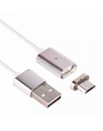 Enchufe de metal del cable de carga magnético USB para Samsung S6 borde  S6  S5  S4  S3  nota 2  Note3  Note4-Plata - Envío Grat