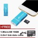 3in1 USB Micro SD TF OTG escritor lector de tarjetas para iPhone Android (Azul)+16GB Tarjeta de memoria - Envío Gratuito