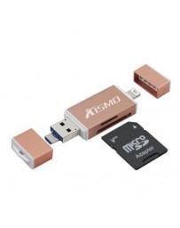 3in1 USB Micro SD TF OTG escritor lector de tarjetas para iPhone Android (Oro rosa) - Envío Gratuito