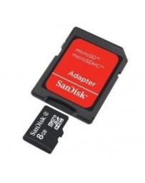 Memoria Usb Flash Sandisk 8Gb Mirco Sdhc Clase 4 Adaptador - Envío Gratuito