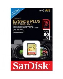 SD Card SanDisk Extreme Plus 16GB SDHC 80 MBs - Envío Gratuito