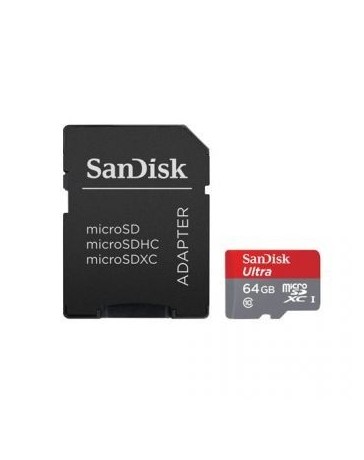 Memoria Micro SDHC 64GB Sandisk Sdsqunc-064G-Gn6Ma 80MB S Clase 10 con Adaptador - Envío Gratuito