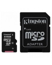 Memoria Micro SDHC 64GB Kingston SDCX10 64GB Uhs-I Clase 10 con Adaptador - Envío Gratuito