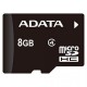 Memoria microSD 8GB Adata Ausdh8gcl4-Ra1 Class4 Adaptador - Envío Gratuito
