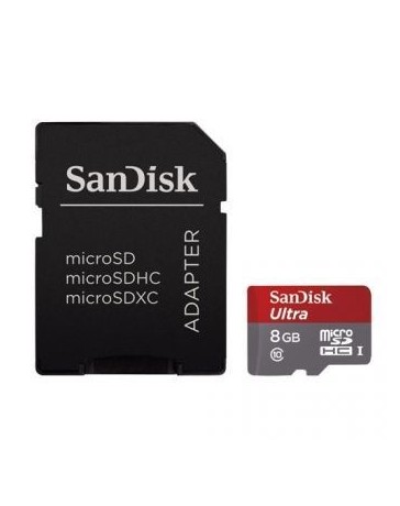 Memoria MicroSDHC 8GB Sandisk Sdsdquan-008G-G4A 48MB con Adaptador - Envío Gratuito