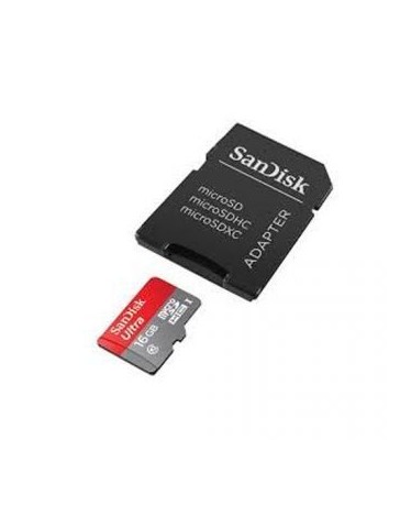 Memoria Micro SDHC 16GB Sandisk Sdsqunc-016G-Gn6Ma 80MB S Clase 10 con Adaptador - Envío Gratuito